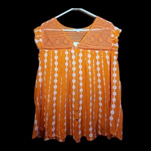 Cato Orange Boho Top - Size 22/24W